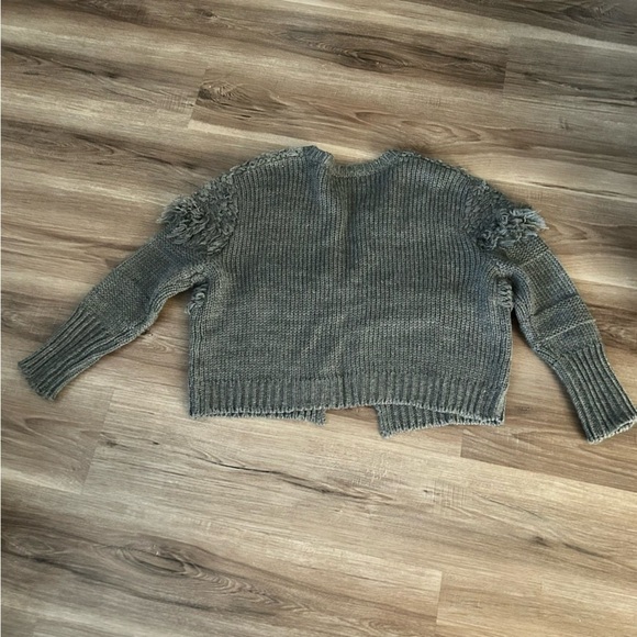 DO+BE Gray Knit Fringe Cardigan Women Size Small - Picture 7 of 8